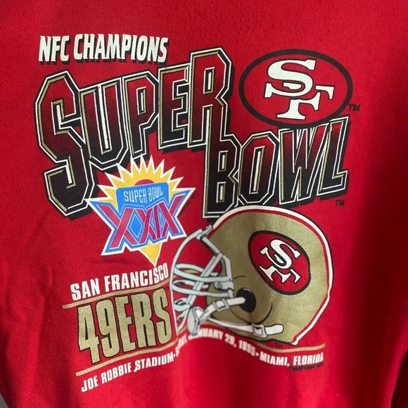Vintage San Francisco 49ers Crewneck Sweater 90s Super Bowl NFL-Size XL - Picture 2 of 9